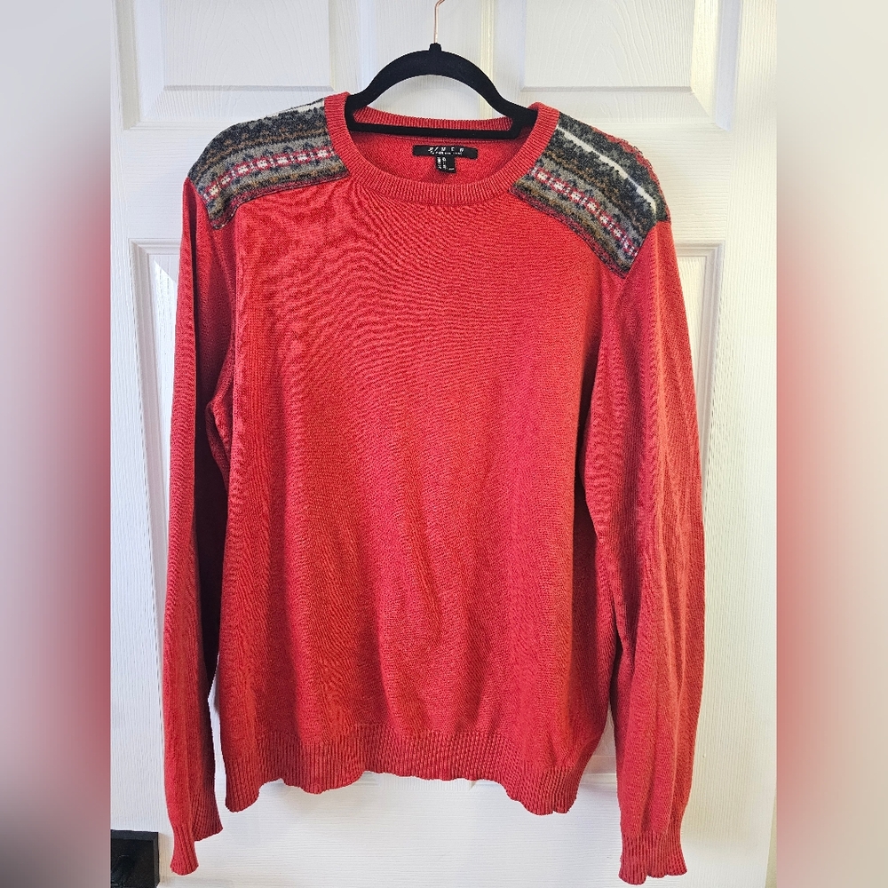 21 Men Orange sweater with pattern